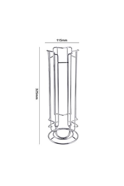Callena Suport pentru capsule Dolce Gusto, oțel, vertical, argintiu, 32x11cm