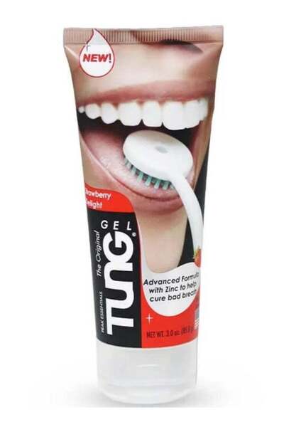 Tung Tong Gel - Natural Tongue Cleaning Paste, Strawberry Flavor