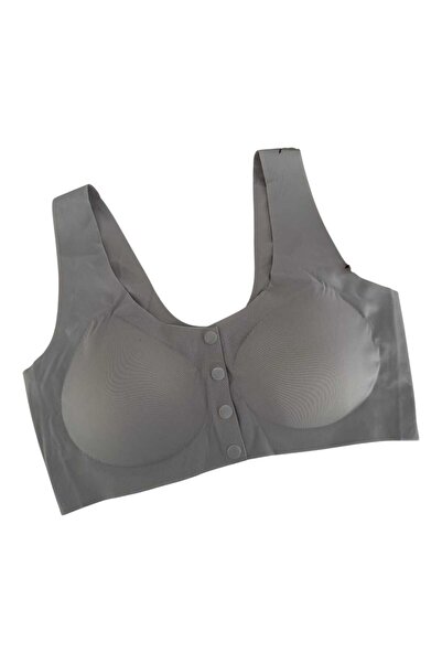 F.K Laser Cut Underwire-Free Sponge Removable Front Buttoned Bra