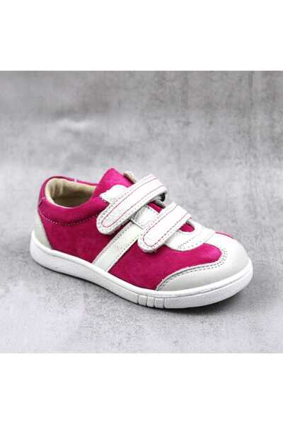 tino Pantofi sport , pentru copii , din piele naturala 1839-ALB/FUCSIA