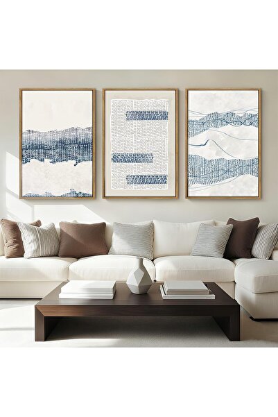 ALAYRA International لوحة فنية جدارية أنيقة تجريدية مؤطرة من القماش، مقاس 60 × 80 سم