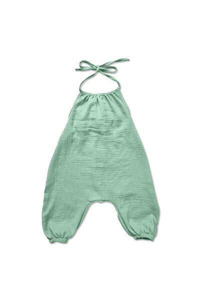 Kidizi Children's muslin jumpsuit with bare back Ethel mint 1-2 years