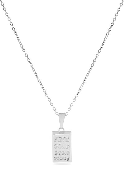 Genel Markalar Külçe Çelik Kolye Silver