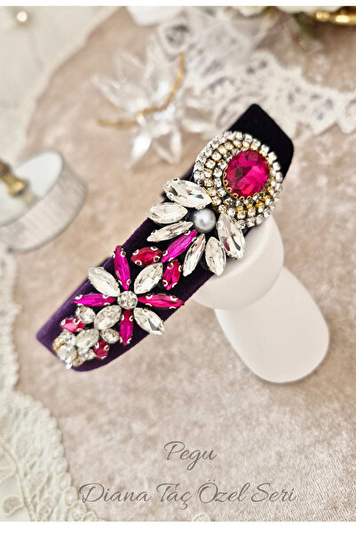 pegu baby collection CORONĂ DE CATIFELĂ DESIGN SPECIAL CU PIATRĂ DE CRYSTAL M...