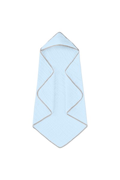 Kidizi Baby towel with hood made of four-layer muslin 80x80 cm Light blue 100...