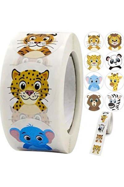 KRUZZEL Set of 500 animal stickers 2.5 cm