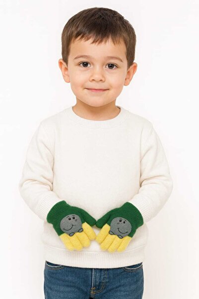 gigigiyim Üstü Figürlü Çift Renk Erkek Çocuk Yumoş Eldiven