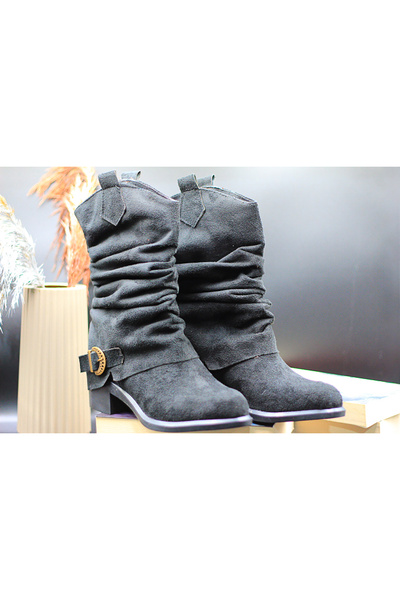 vivaroe askesuar detaylı süet kowboy çizmesi