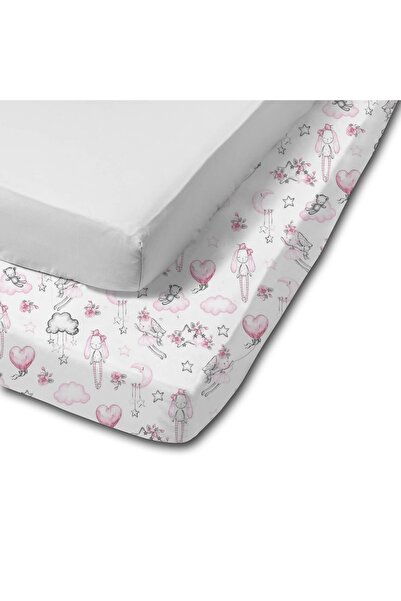 Kidizi Set 2 cearceafuri din bumbac cu elastic roata pentru patut 120x60 cm G...