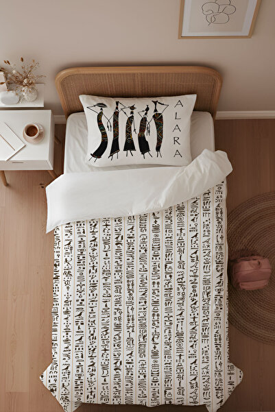 Homamia Single Duvet Cover Set Egyptian Inscriptions