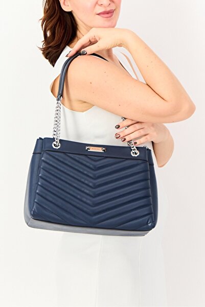 Michael Kors Women Brand Logo Shoulder Bag, Navy