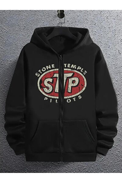 Oceanwear Stone Temple Pilots Printed Zippered Hooded Plain Unisex Sweatshirt...