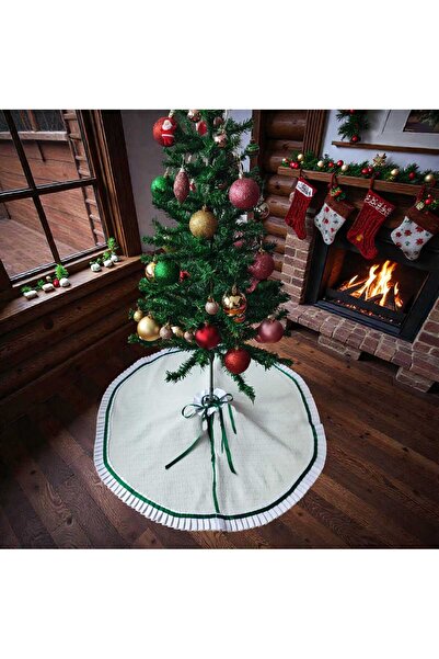 MODA NUR Husa pentru fundul pomului de Craciun. Argintiu, alb. VĂ RUGĂM SA ÎNCONȚIȚI MĂRIMILE PENTRU A COMANDA, 70 Cm