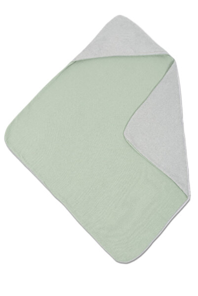 Kidizi Reversible baby towel made of muslin and terry cloth 80x80 cm mint, de...