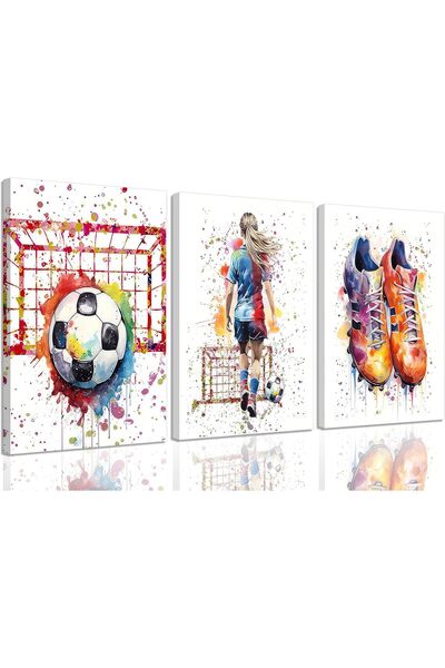 ALAYRA International مجموعة من 3 لوحات فنية تجريدية بسيطة على قماش، مقاس 40 ×...