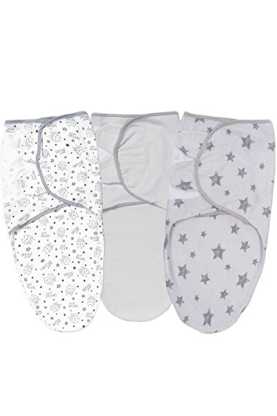 Kidizi Set of 3 adjustable cotton diapers 0-3 months All Grey Owly, 100% cotton