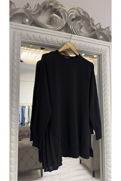 Invee Pleated Detailed Knitwear Tunic - Black