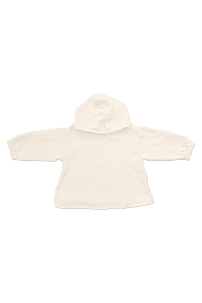 Kidizi Children's muslin long-sleeved blouse with hood Amos ivory 2-3 years