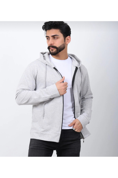 MERTEX Férfi pulóver elöl cipzáras Kenguru zseb Kapucnis 2 szál Szezonális Ké...