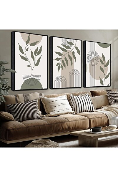 ALAYRA International مجموعة من 3 لوحات فنية تجريدية بسيطة على قماش، مقاس 40 ×...