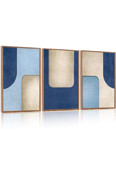 ALAYRA International مجموعة من 3 لوحات فنية تجريدية بسيطة على قماش، مقاس 30×4...