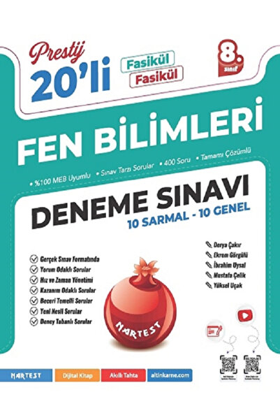 Açı Yayınları 8.Sınıf Nartest Prestij Fen Bilimleri 20 Li Deneme Sınavı / Fas...