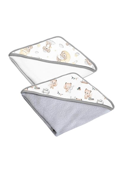 Kidizi Set doua prosoape bebelus din bumbac cu gluga 90x90 cm Koala Friends