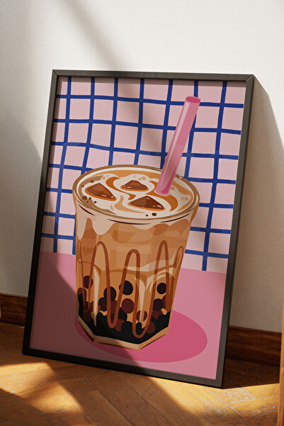 Base Concept Tablou decorativ cu ilustrații tematice Latte (încadrat)