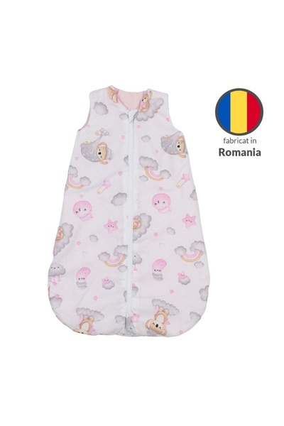 Kidizi Sac de dormit bebe 0-3 luni Koala Dreams Pink, 1 tog, bumbac 100%, pen...