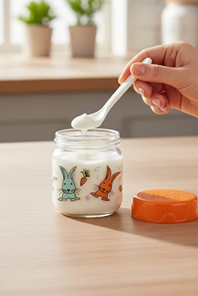 krommet Altılı Desenli Bebek Mama Kavanozu 200 Ml