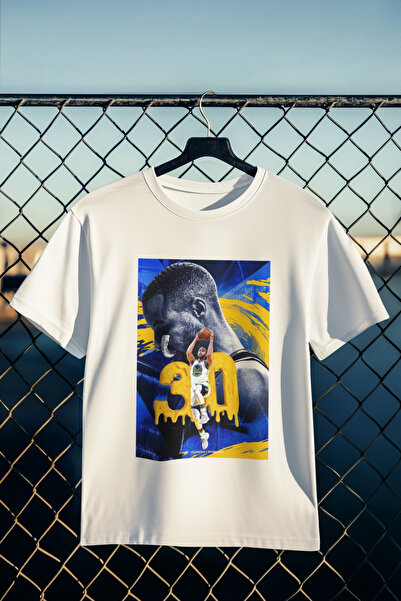 stil x تيشيرت مطبوع عليه ستيفن كوري، قماش قطني 100% يسمح بمرور الهواء