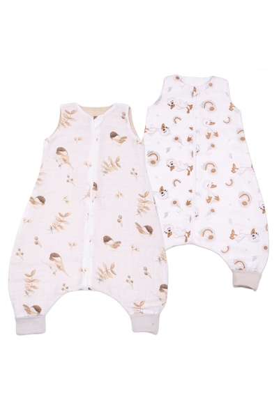 Kidizi Set of 2 summer muslin sleeping bags with feet 6-18 months Birdy Ducky, 0.5 tog