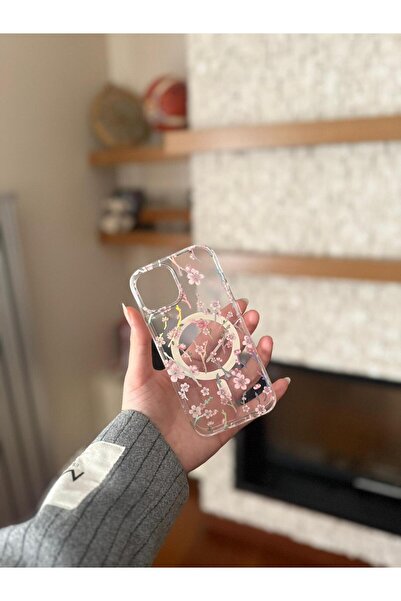 ila bags iPhone 11 Uyumlu MagSafe Şeffaf Çiçek, Yıldız, Kalp Desenli Kutulu K...