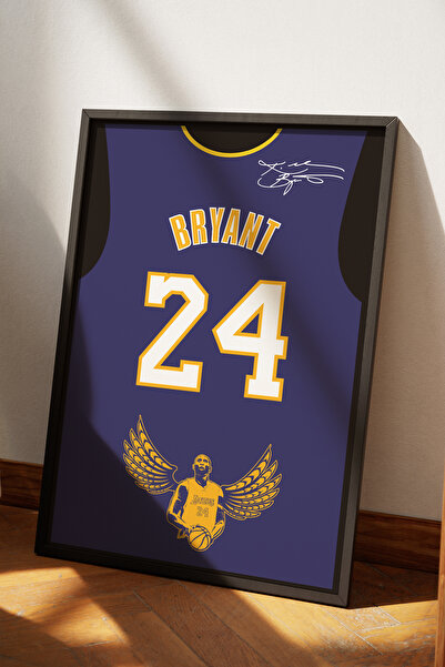 Base Concept Kobe Bryant 24 İmzalı Forma Tasarım Poster Tablo (Çerçeveli)