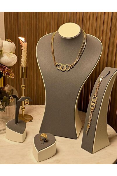vanus fashion طقم اكسسوار ذهبي A1402