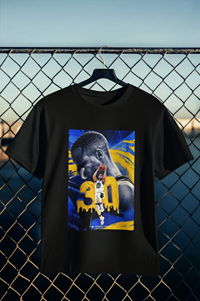 stil x تيشيرت مطبوع عليه ستيفن كوري، قماش قطني 100% يسمح بمرور الهواء