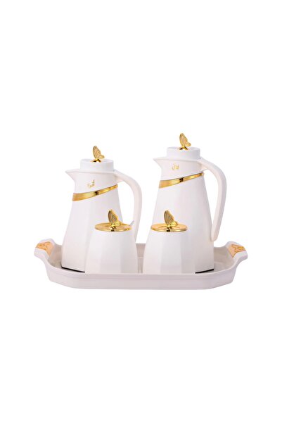 AL OSTORAH طقم ترامس شاي وقهوة مكون من 5 قطع ترمسين 1+0.7 لتر + طفرية اضافة ا...