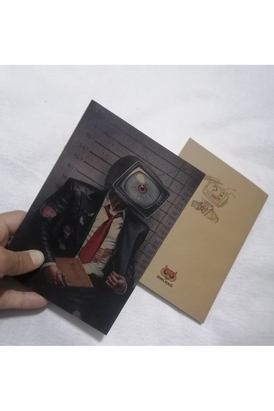 OWLBAG COMPANY Owl Bag Special Design Vintage-Looking Tv Head Man Patterned N...