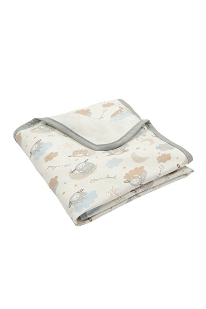 Kidizi Paturica bebe din bumbac flausat moale si pufos pe interior 85x85 cm O...