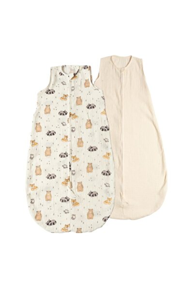 Kidizi Set 2 saci de dormit de vara pentru copii din muselina dubla 3-18 Cuddly Buddies, 0.3 tog