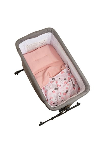 Kidizi Lenjerie de vara din muselina pentru co-sleeper Pink Hearts, include c...