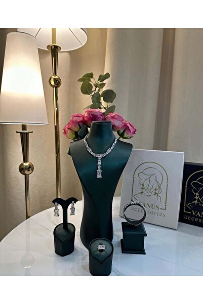 vanus fashion طقم اكسسوار زيركون ( 4 الوان) A195