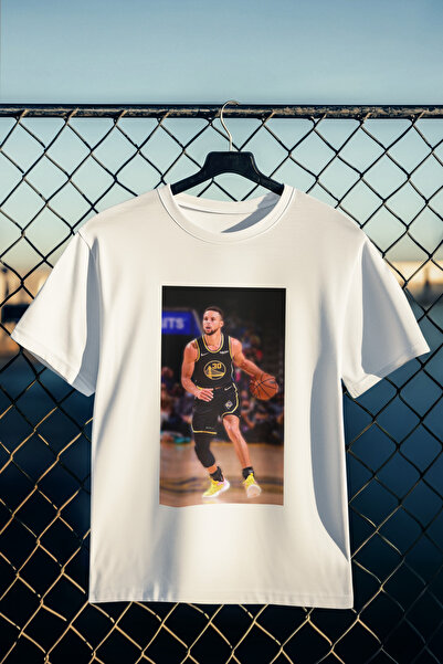 stil x تيشيرت مطبوع عليه ستيفن كوري، قماش قطني 100% يسمح بمرور الهواء