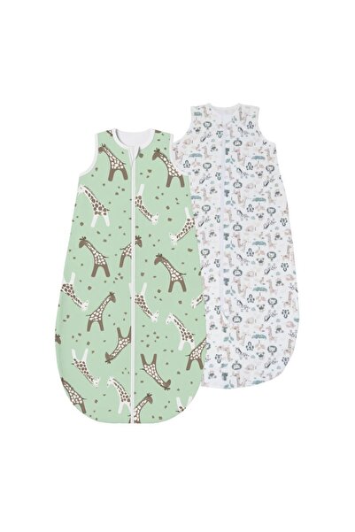 Kidizi Set 2 saci de dormit copii ajustabili din material flausat 0–18 luni Safari Giraffe, 1 tog