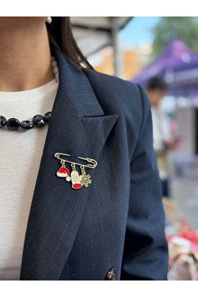 IM ATELIER Yılbaşı Temalı Broş - İskoç Yaka İğnesi