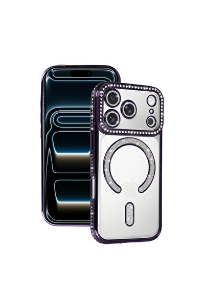 NewFace حافظة آيفون 17 برو من أبل مع تقنية ماجنيتك سيف - بنفسجي غامق