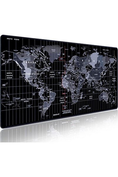 excovip لوحة ماوس للألعاب بحجم XXL، مانعة للانزلاق، 900 × 400 مم، لوحة مكتب كبيرة ممتدة مع خريطة العالم (إصدار مطور)