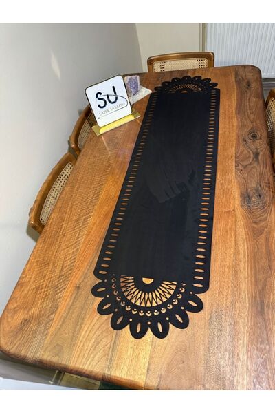 EHA LAZER Runner modern și elegant din nubuc negru și serviciu american