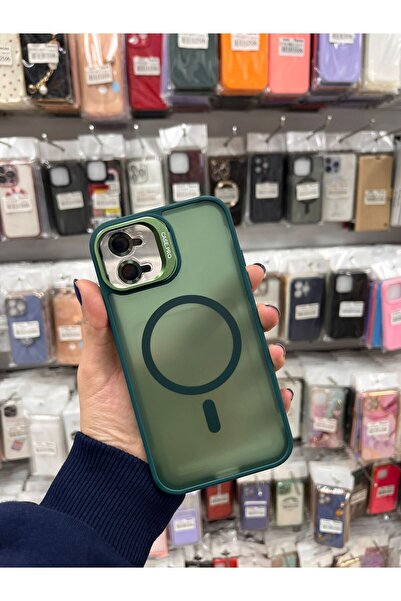 TECNOTREND Apple İphone 11 Uyumlu Lensli, Magsafeli ve Stantlı Lüks Sert Sili...