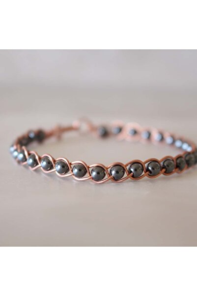 Elbi Takı Örgü Model Hematit Odak Bilezik